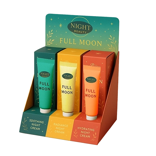 Colorful branded packaging for crayons with soft touch lamination and die-cut window